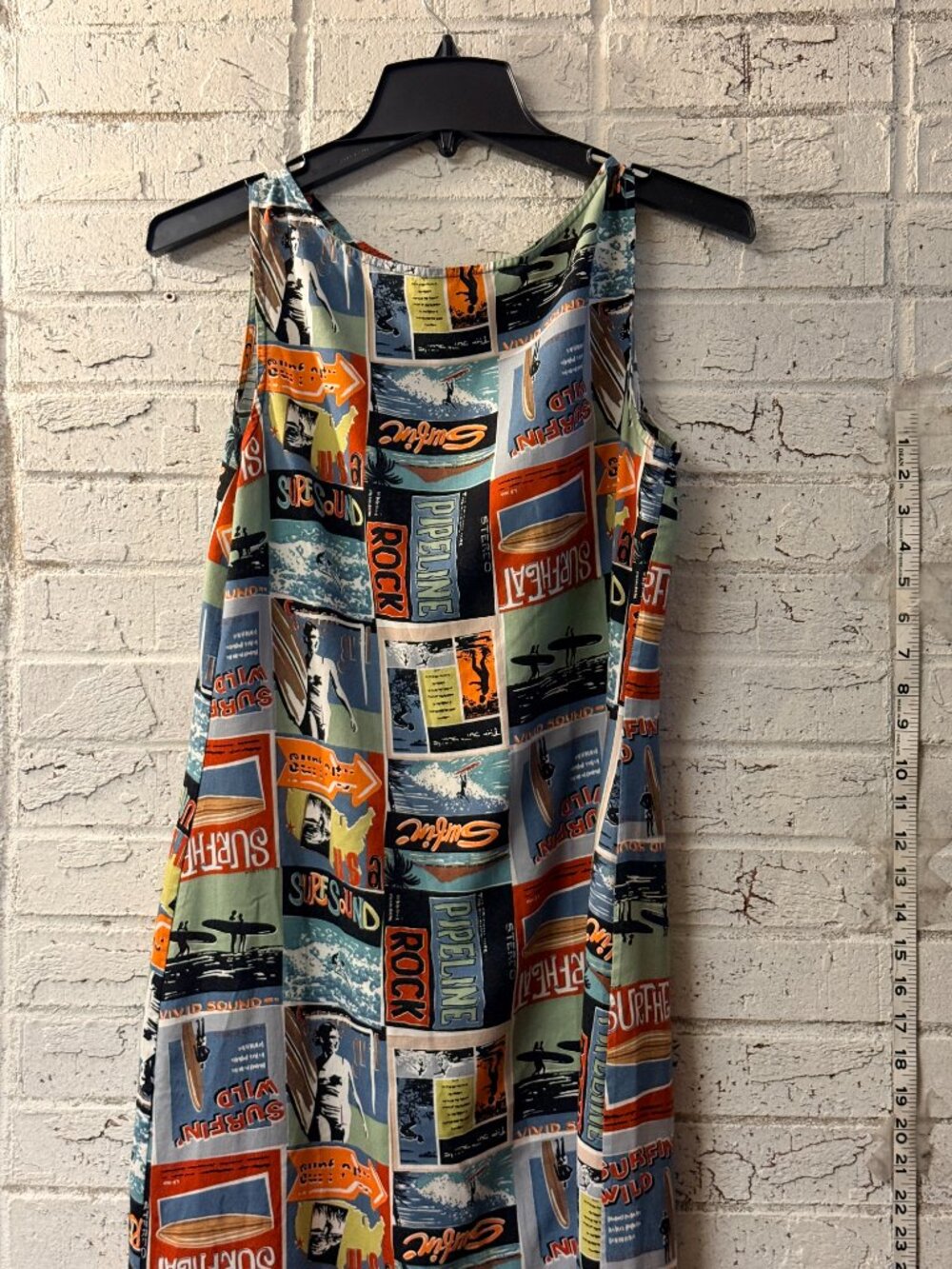 Vintage Weekend Traffic Surf Print Sleeveless Maxi Dress Beach Cover Up Coastal